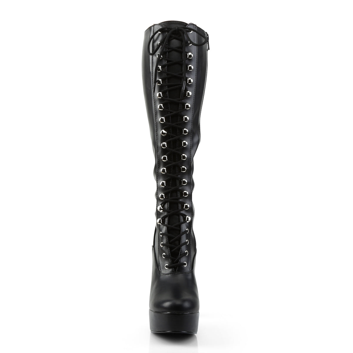 Pleaser Womens Boots ELECTRA-2023 Blk Str Faux Leather