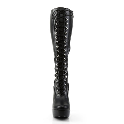 Pleaser Stivali da donna ELECTRA-2023 Blk Str Str Faux Leather
