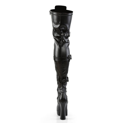 Pleaser Womens Boots ELECTRA-3028 Blk Str Faux Leather