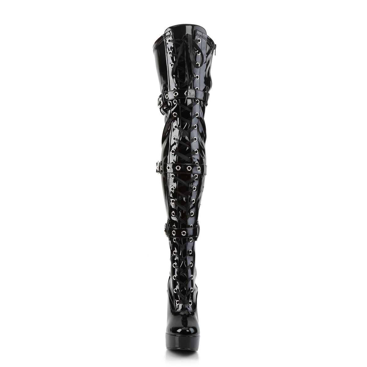 Pleaser Womens Boots ELECTRA-3028 Blk Str Pat