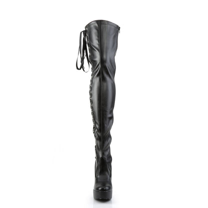 Pleaser Womens Boots ELECTRA-3050 Blk Str Faux Leather