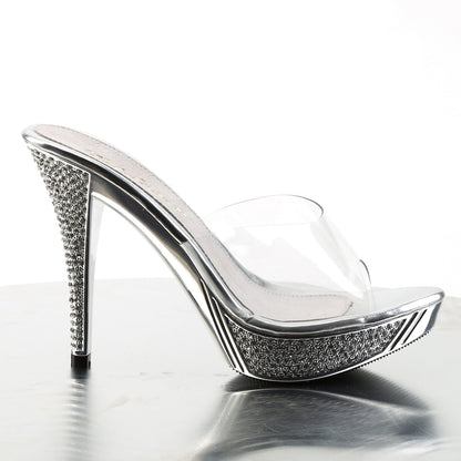 Fabulicious Womens Sandals ELEGANT-401 Clr/Slv Chrome