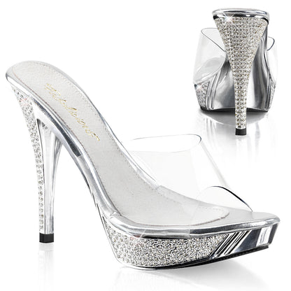 Fabulicious Womens Sandals ELEGANT-401 Clr/Slv Chrome