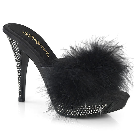 Fabulicious   ELEGANT-401f blk marabou-faux in pelle/blk