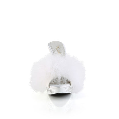 Fabulicious   ELEGANT-401f WHT MARABOU-FASH PELLE/WHT