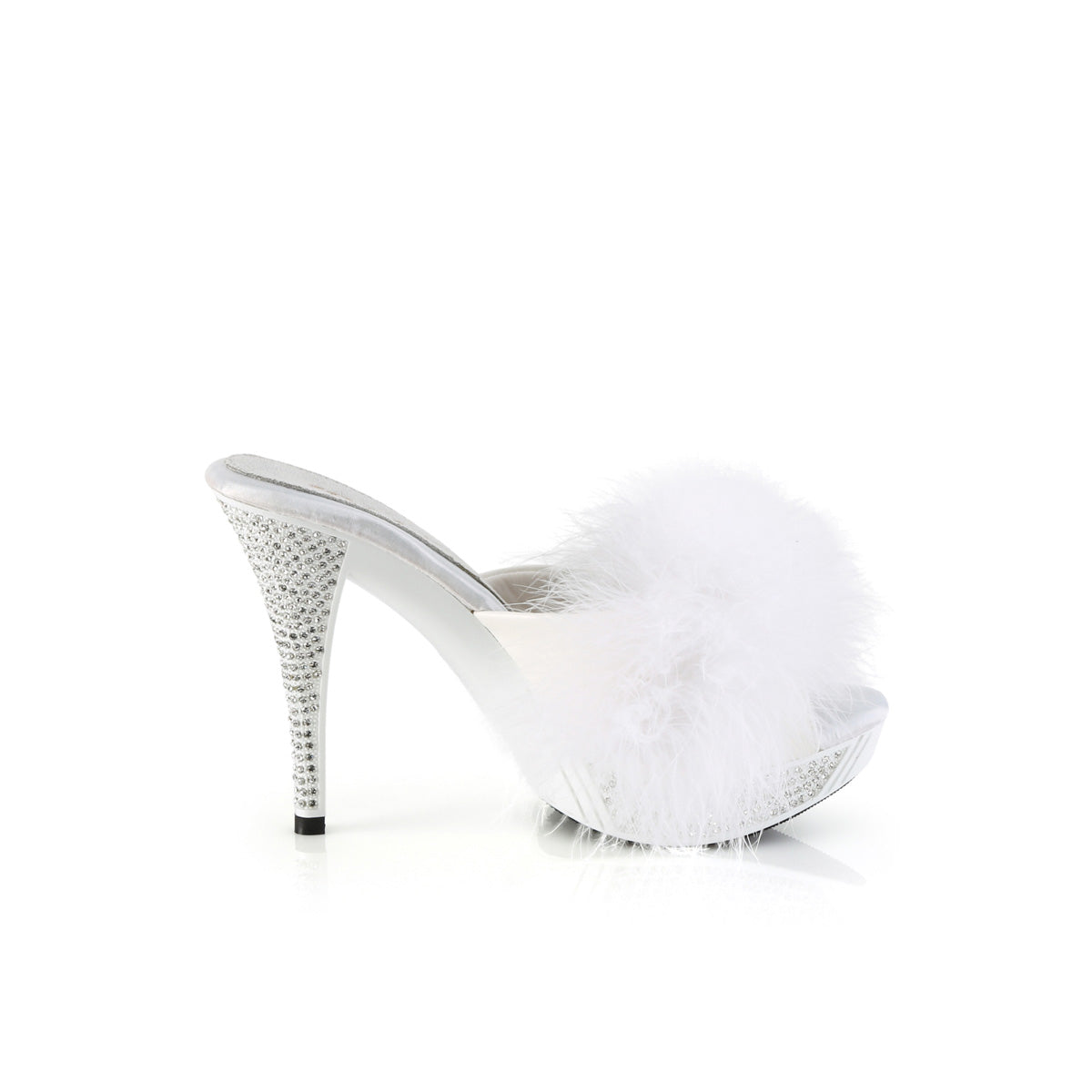 Fabulicious   ELEGANT-401f WHT MARABOU-FASH PELLE/WHT