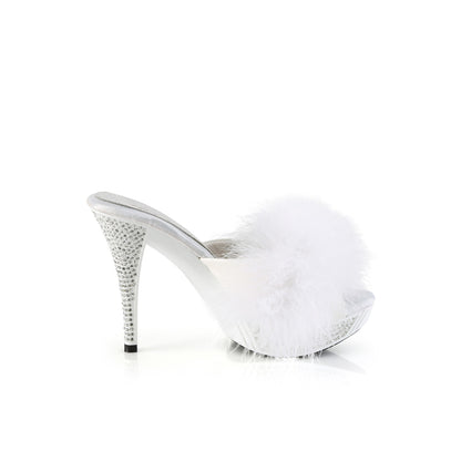Fabulicious   ELEGANT-401f WHT MARABOU-FASH PELLE/WHT