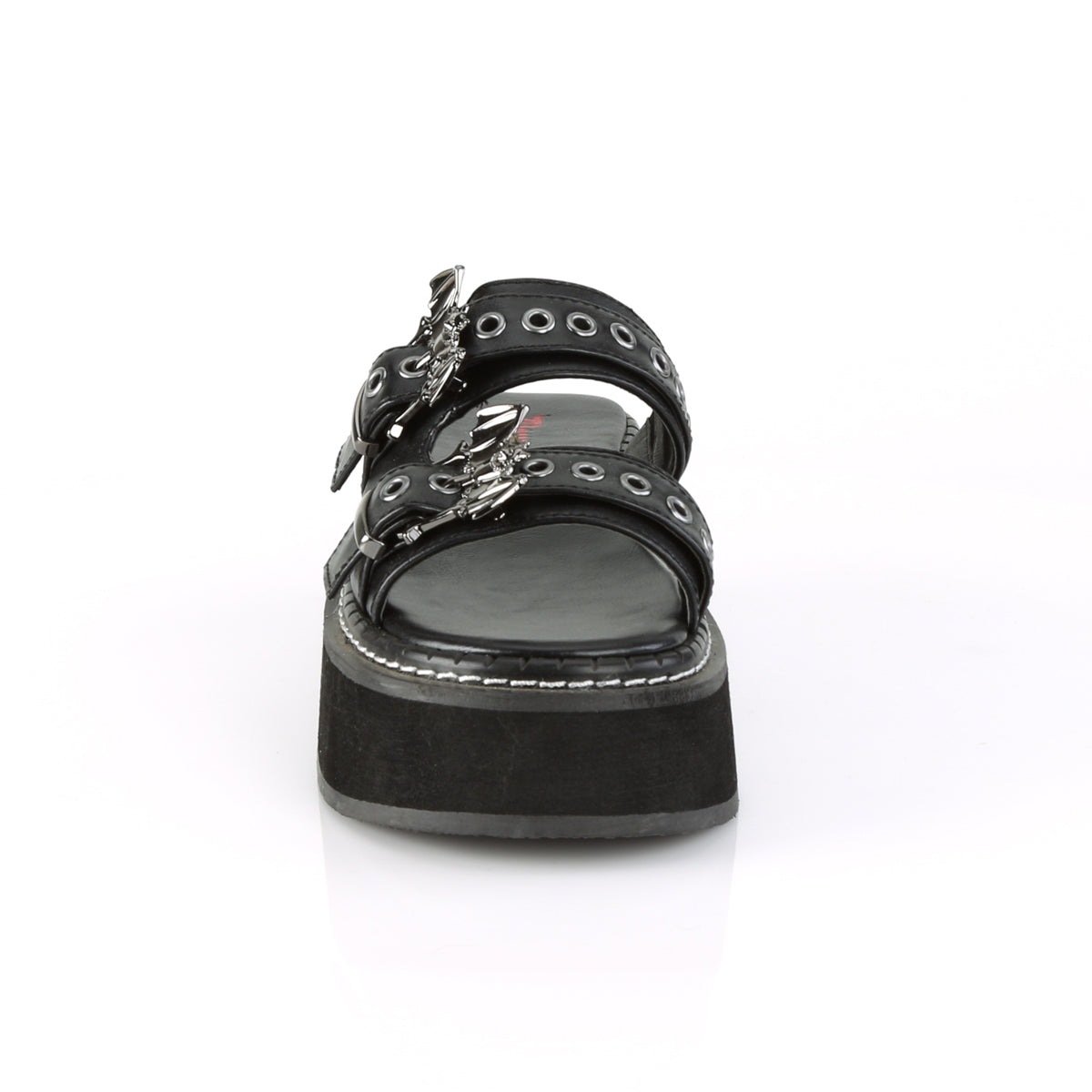 DemoniaCult Womens Sandals EMILY-100 Blk Vegan Leather
