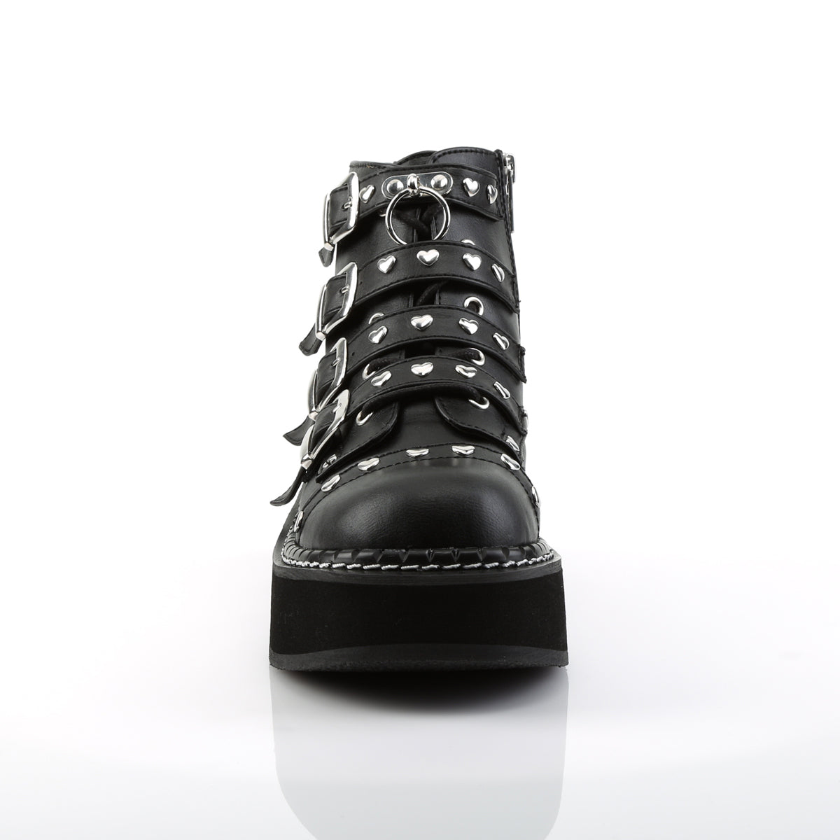 DemoniaCult Stivali alla caviglia femminile EMILY-315 pelle vegana BLK