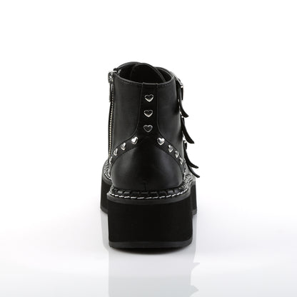 DemoniaCult Womens Ankle Boots EMILY-315 Blk Vegan Leather