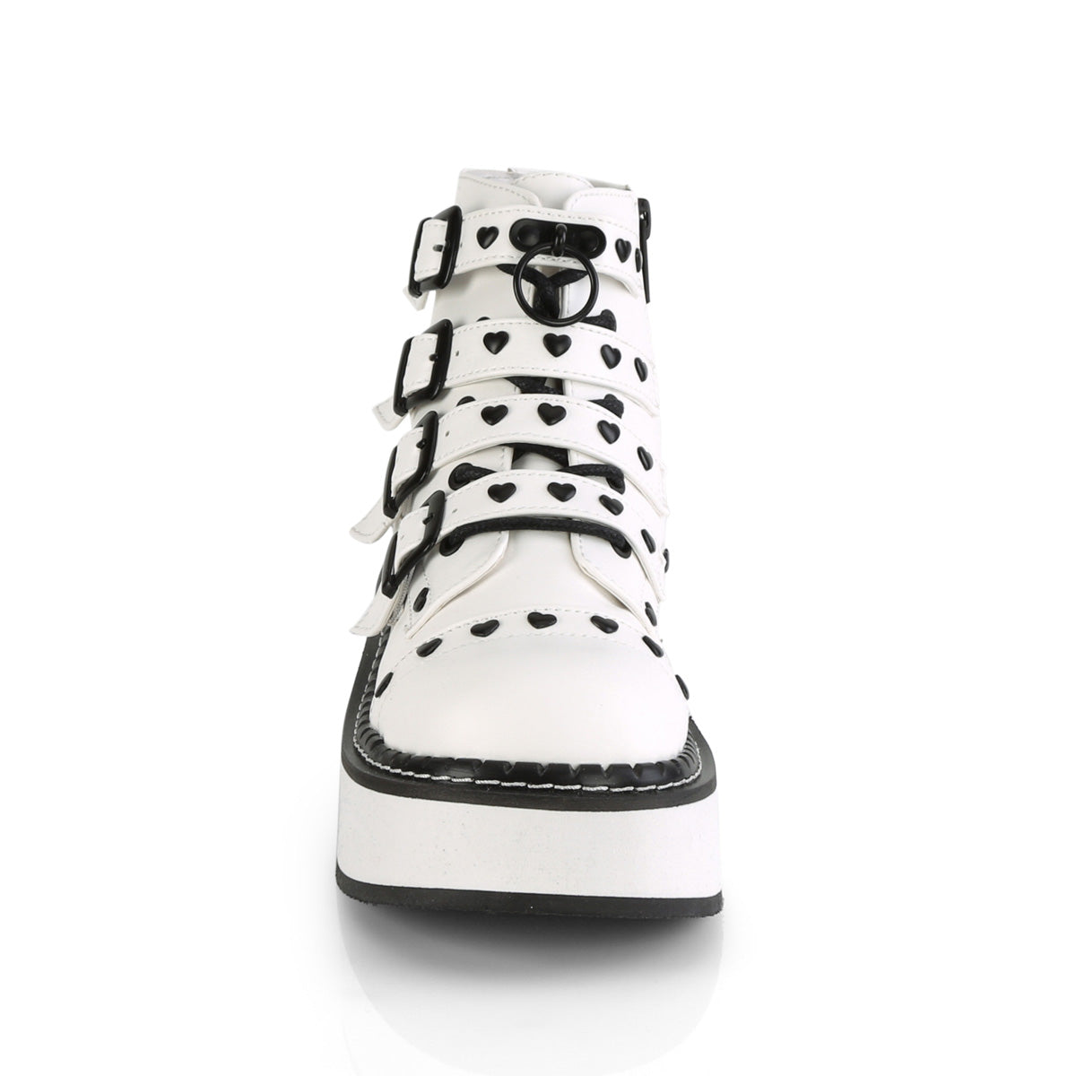 DemoniaCult Womens Ankle Boots EMILY-315 White Vegan Leather