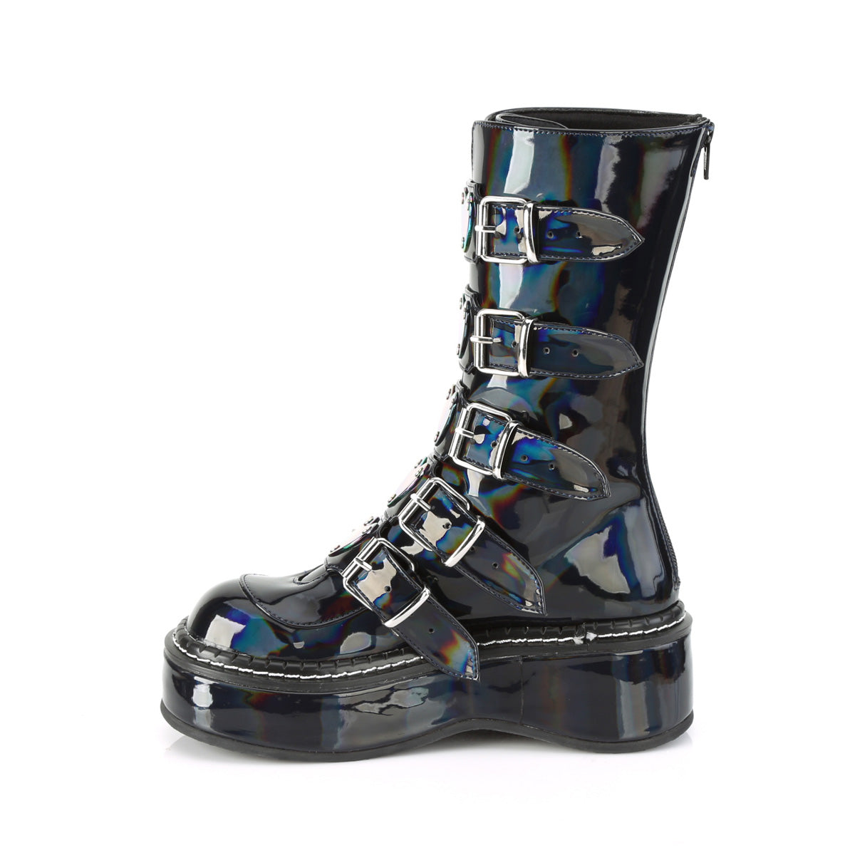 DemoniaCult Stivali da donna EMILY-330 ologramma BLK