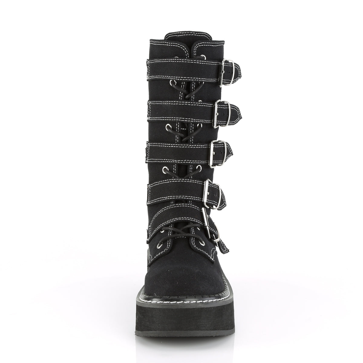 DemoniaCult Womens Boots EMILY-341 Blk Canvas