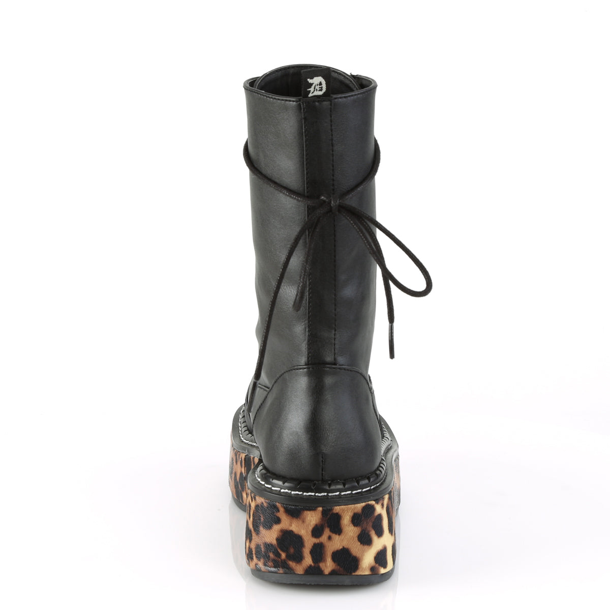 DemoniaCult Stivali da donna EMILY-350 BLK-Leopard Stampa vegana