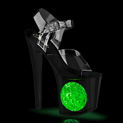 Pleaser   ENCHANT-708lt-cerchio CLR/BLK-SLV Glitter