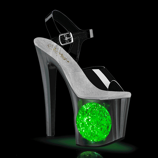 Pleaser   ENCHANT-708lt-cerchio CLR/SLV-SLV Glitter