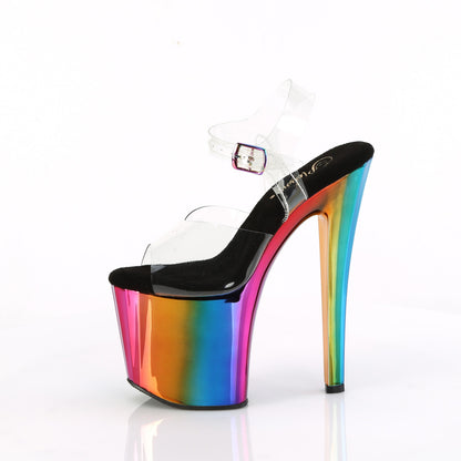 Pleaser   ENCHANT-708rc Clr/Rainbow Cromo