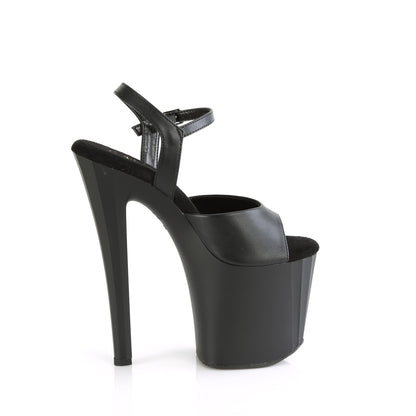 Pleaser   ENCHANT-709 BLK FAUX PELLE/BLK MATTE