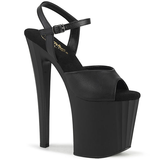 Pleaser   ENCHANT-709 BLK FAUX PELLE/BLK MATTE