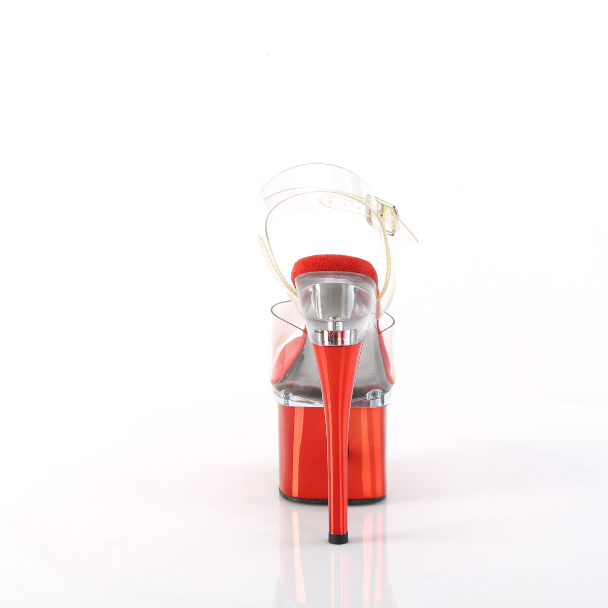 Pleaser  Sandali ESTEEM-708 Clr/Clr-Red Chrome