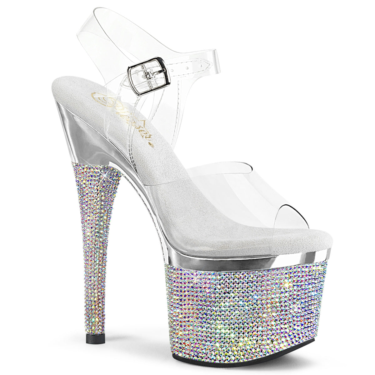 Pleaser  Sandali ESTEEM-708dm CLR/SLV Chrome-SLV AB RS