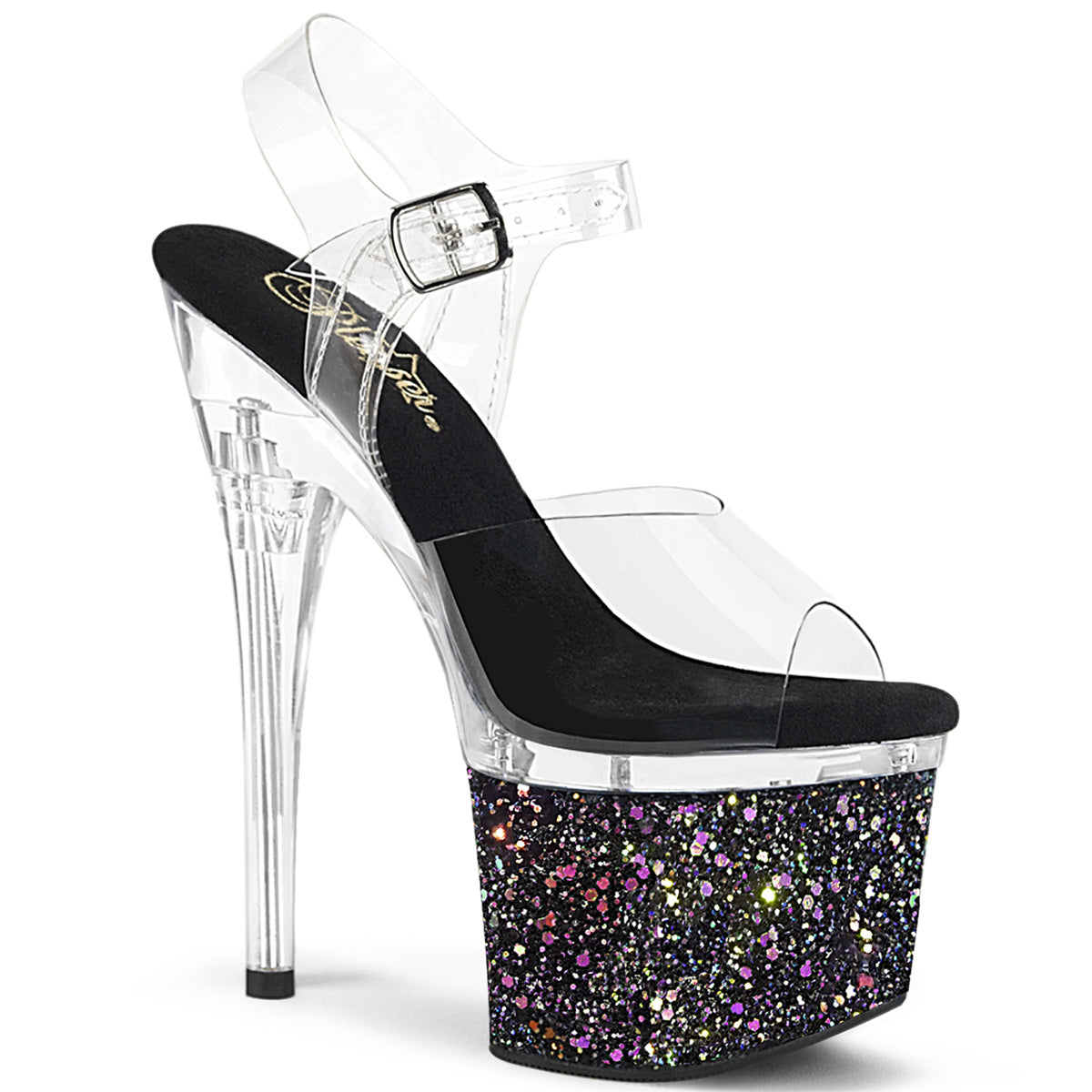 Pleaser  Sandali ESTEEM-708LG CLR/CLR-BLK Multitter
