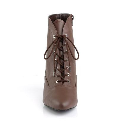 Pleaser Pink Label Womens Ankle Boots FAB-1005 Brown Faux Leather