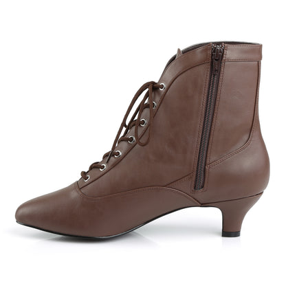 Pleaser Pink Label Womens Ankle Boots FAB-1005 Brown Faux Leather
