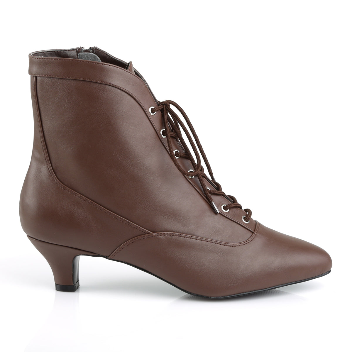 Pleaser Pink Label Womens Ankle Boots FAB-1005 Brown Faux Leather