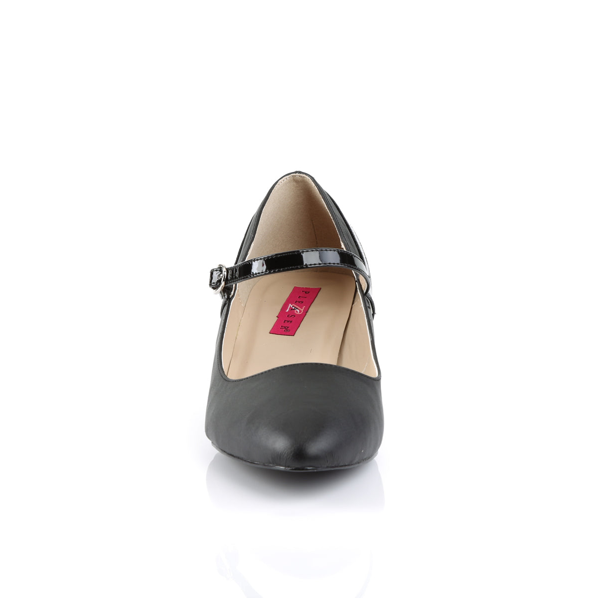 Pleaser Pink Label Womens Pumps FAB-425 Blk Faux Leather-Pat