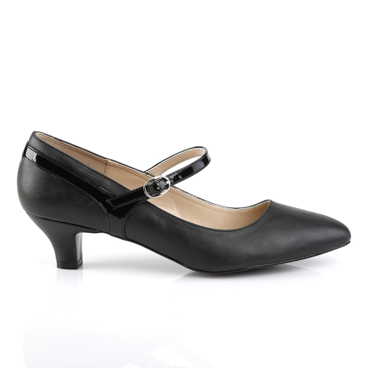 Pleaser Pink Label Womens Pumps FAB-425 Blk Faux Leather-Pat