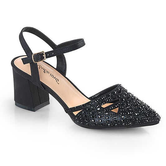 Fabulicious Pompe da donna FAYE-06 tessuto luccicante BLK