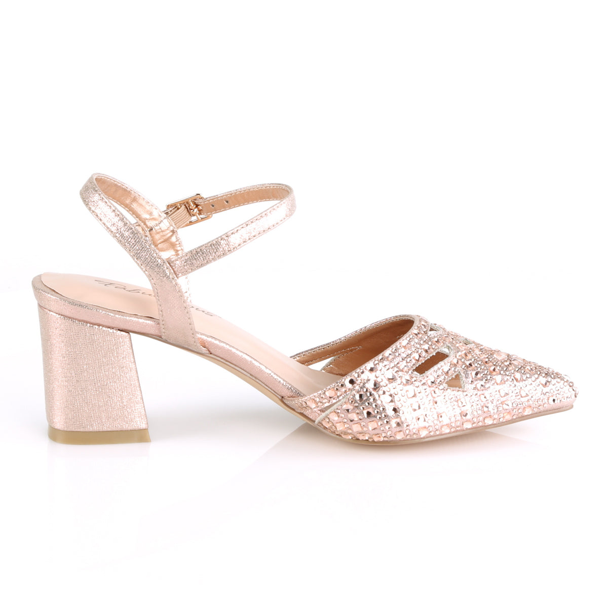 Fabulicious Womens Pumps FAYE-06 Rose Gold Shimmering Fabric