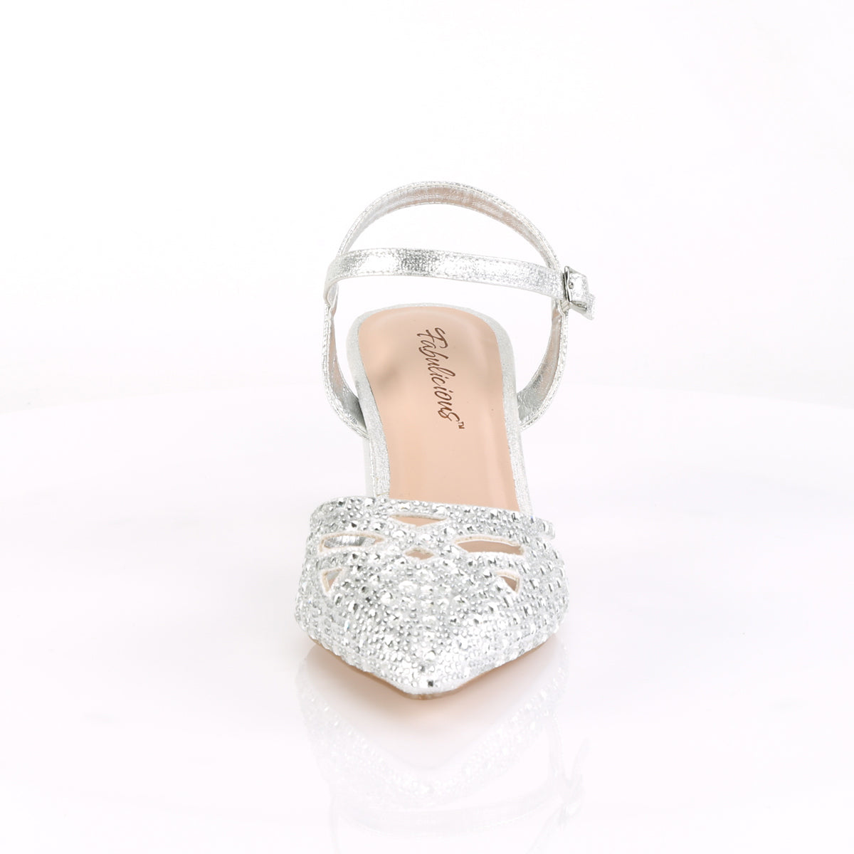 Fabulicious Pompe da donna FAYE-06 tessuto scintillante SLV