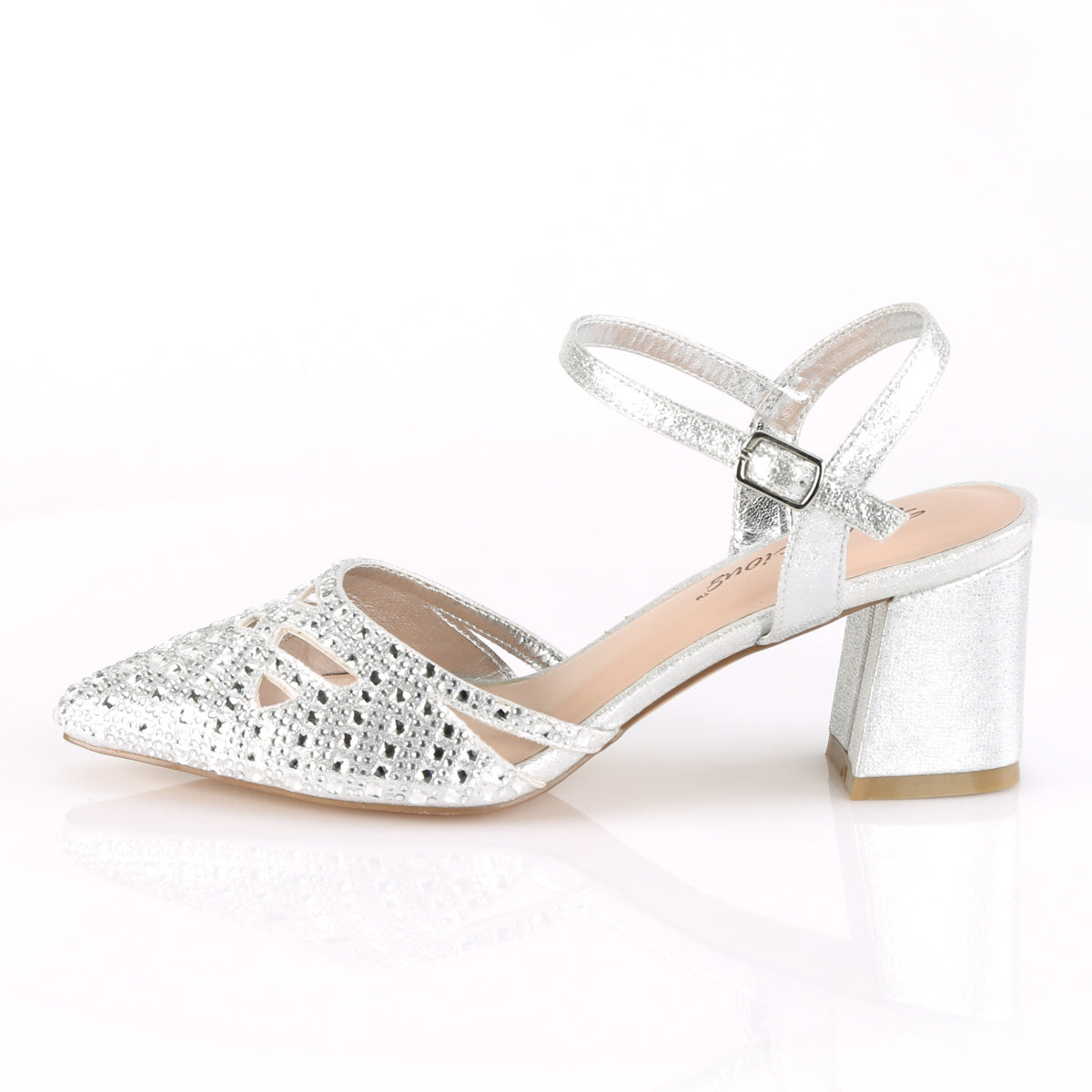 Fabulicious Pompe da donna FAYE-06 tessuto scintillante SLV