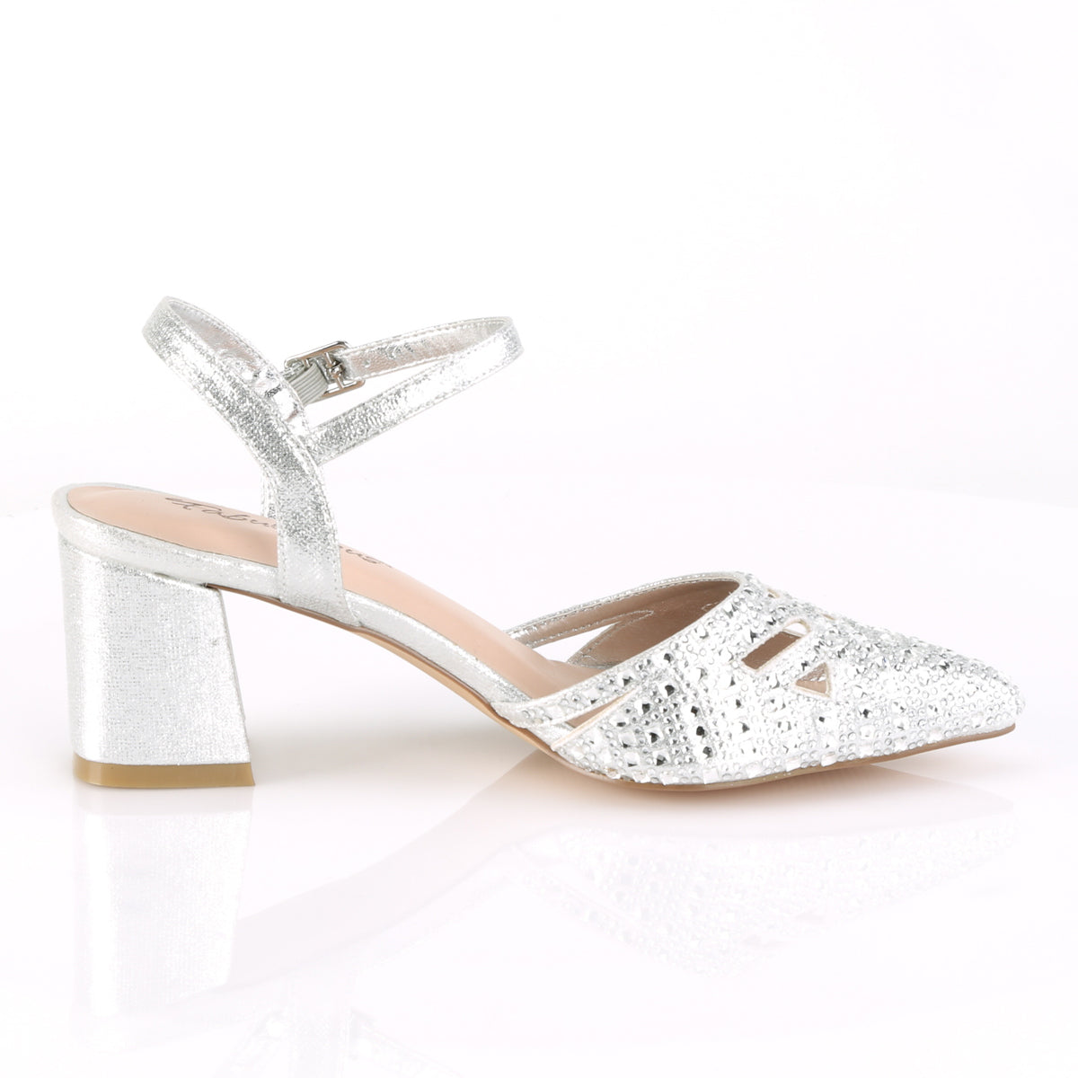 Fabulicious Pompe da donna FAYE-06 tessuto scintillante SLV