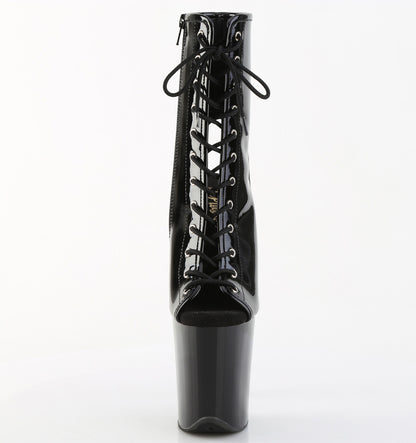 Pleaser Women's Platform Shoes FLAMINGO-1016 Blk Pat/Blk