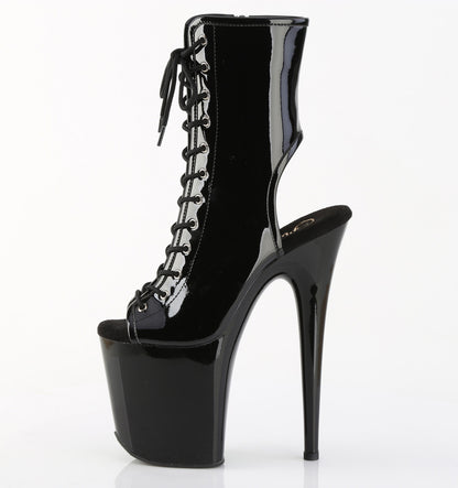 Pleaser Women's Platform Shoes FLAMINGO-1016 Blk Pat/Blk