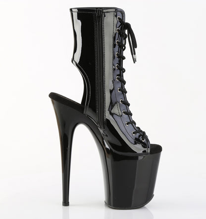 Pleaser Women's Platform Shoes FLAMINGO-1016 Blk Pat/Blk