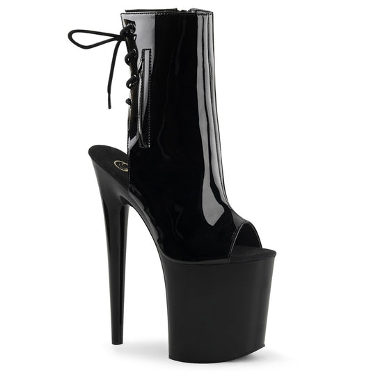 Pleaser Stivaletti da donna FLAMINGO-1018 BLK PAT / BLK