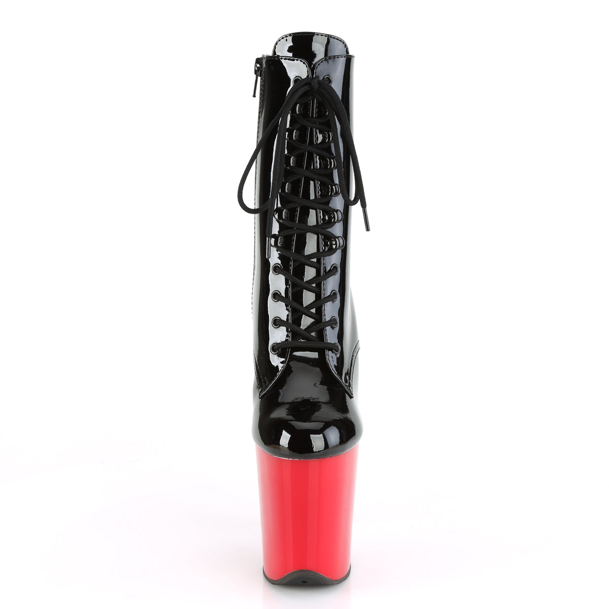 Pleaser Stivaletti da donna FLAMINGO-1020 BLK PAT / RED