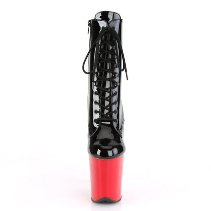 Pleaser Stivaletti da donna FLAMINGO-1020 BLK PAT / RED