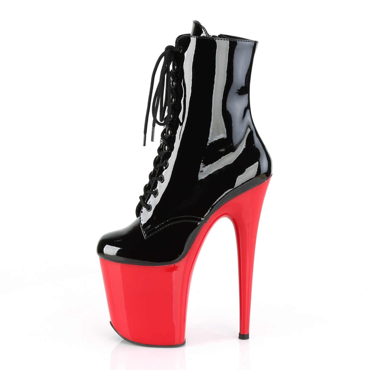 Pleaser Stivaletti da donna FLAMINGO-1020 BLK PAT / RED