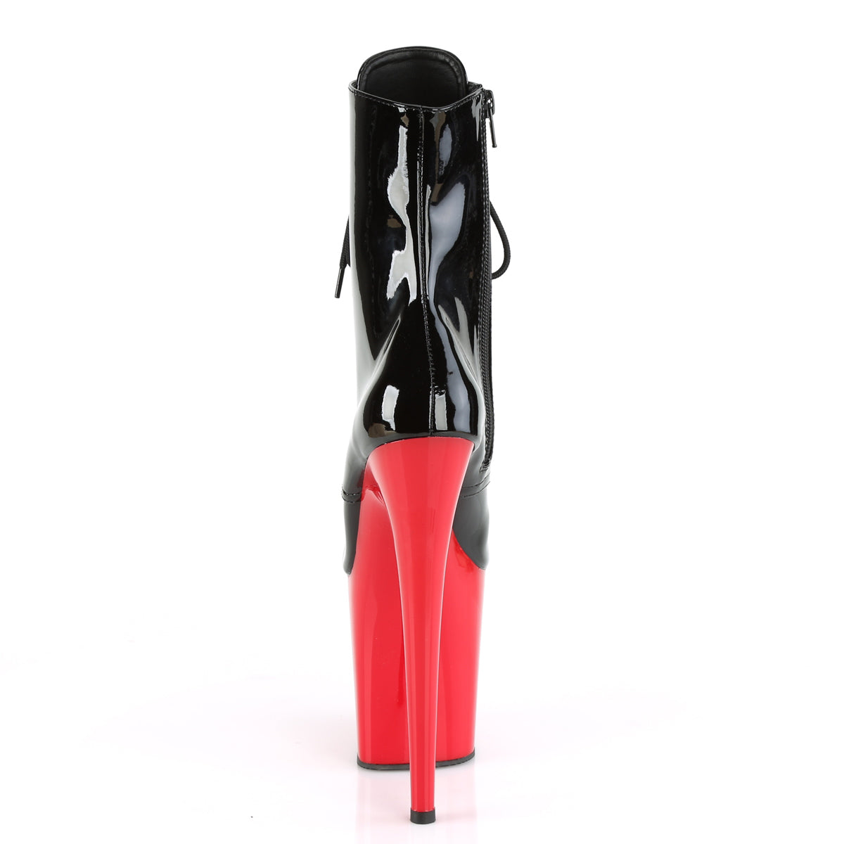 Pleaser Stivaletti da donna FLAMINGO-1020 BLK PAT / RED