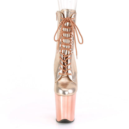 Pleaser Stivaletti da donna FLAMINGO-1020 oro rosa con texture metallico / oro rosa cromato