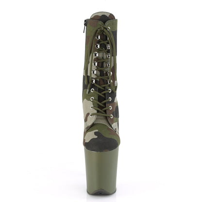 Pleaser Stivaletti da donna FLAMINGO-1020Camo Tessuto Camo verde / Dark Olive Opaco