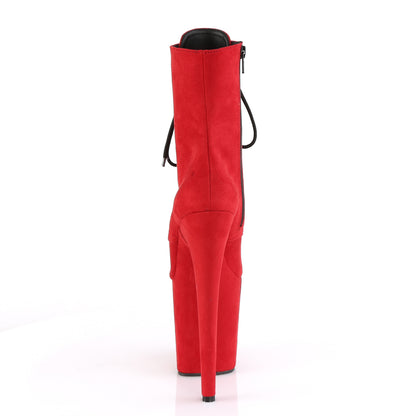 Pleaser Stivaletti da donna FLAMINGO-1020FS RED FAUX SOMEDE / ROSSO FAUX SOMEDE