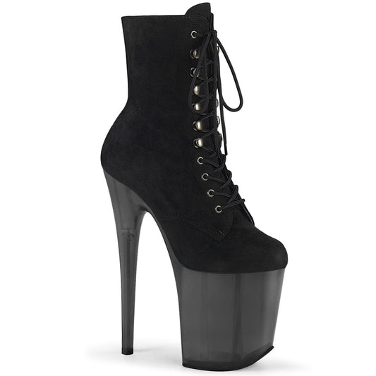 Pleaser Stivaletti da donna FLAMINGO-1020FSt Blk Faux Suede / Blk smerigliato BLK