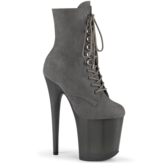 Pleaser Stivaletti da donna FLAMINGO-1020Fst grigio in finto scamosciato / grigio smerigliato