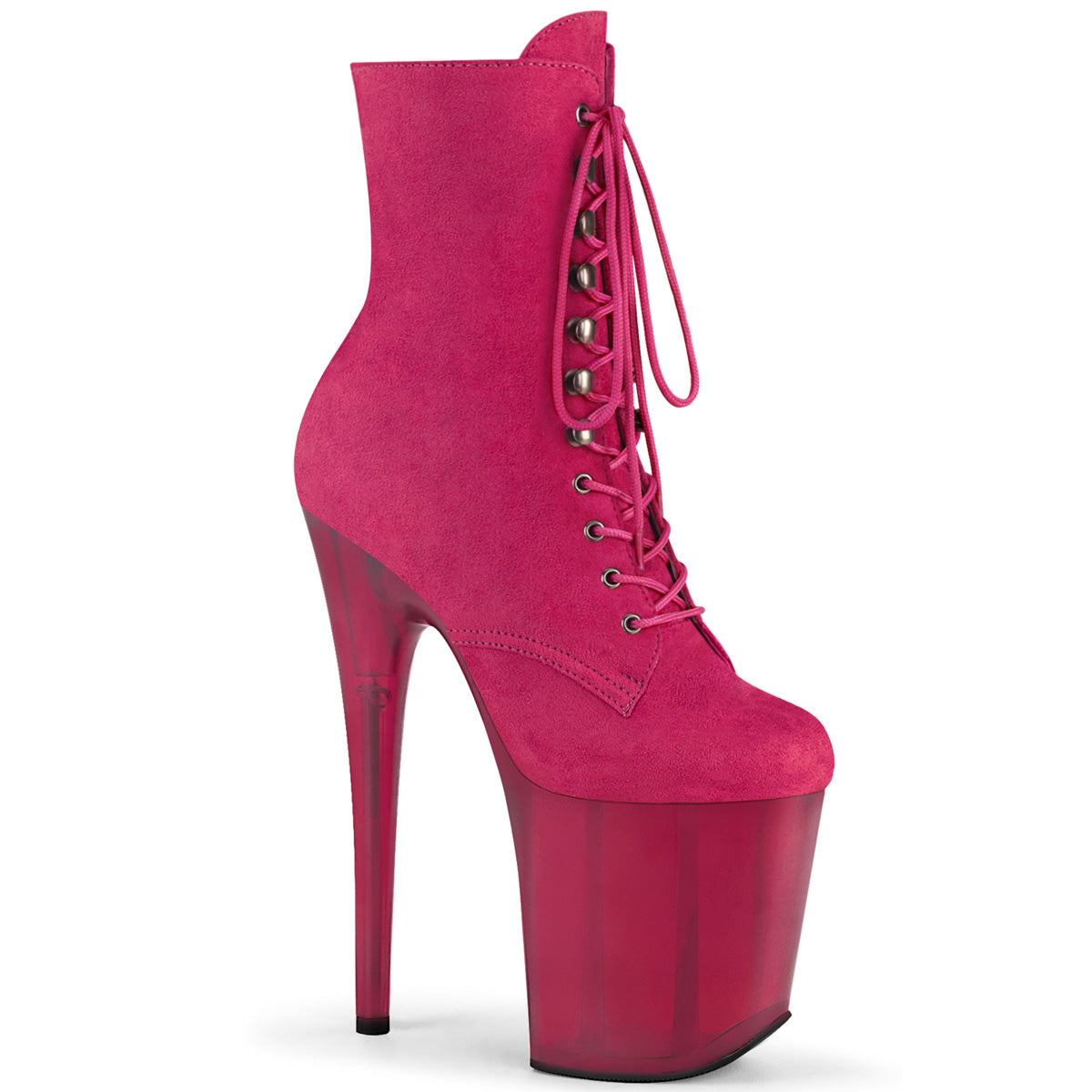 Pleaser Stivaletti da donna FLAMINGO-1020Fst H. Pink Faux Suede / Glassed H. rosa